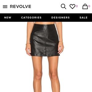 BB Dakota Black Leather Mini Skirt